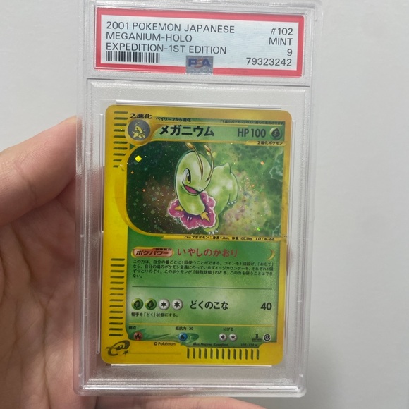 PSA 9 Japanese Meganium Holo 1st Edition Expedition 102/128